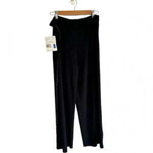 Liz Claiborne Wide Leg Loose Knit Pant With Hand Embroidered Details Size XL